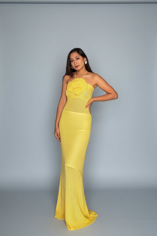 Marigold Twist Knitted Dress