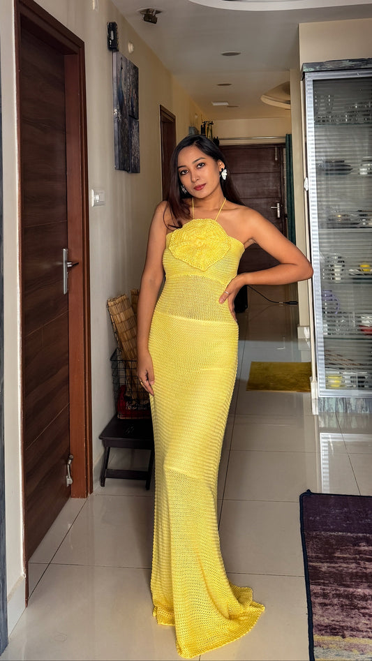 Marigold Twist Knitted Dress